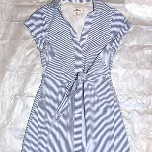 Like NEW! Vineyard Vines Seersucker Button Front Tie Cotton Dress